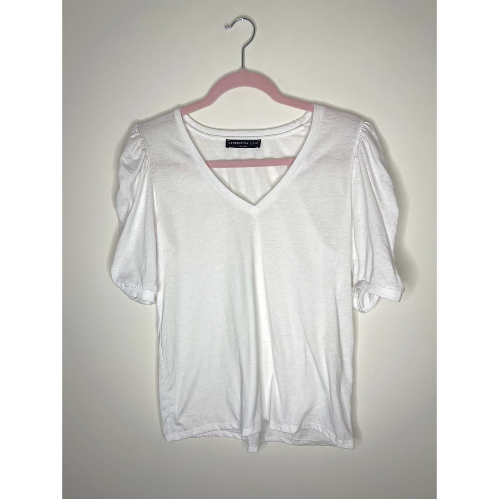 Nwot Generation Love Basic White Puff Sleeve Cott… - image 3